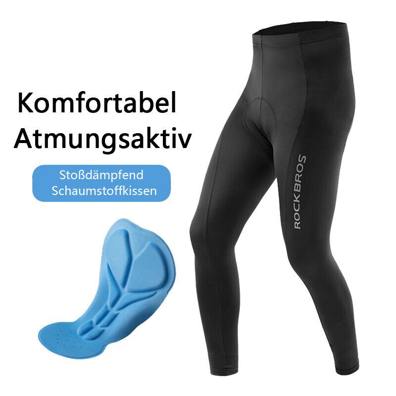ROCKBROS Fahrrad Hose Lang con 3D Sitzpolster Herbst Atmungsaktiv Reflektierend_voghion.com