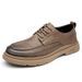 Suitable For All Seasons 2024 Spring Summer Loafers Men's Casual Driving Soft Sole Fashion Lace-up Versatile Sports Leather Shoes_voghion.com