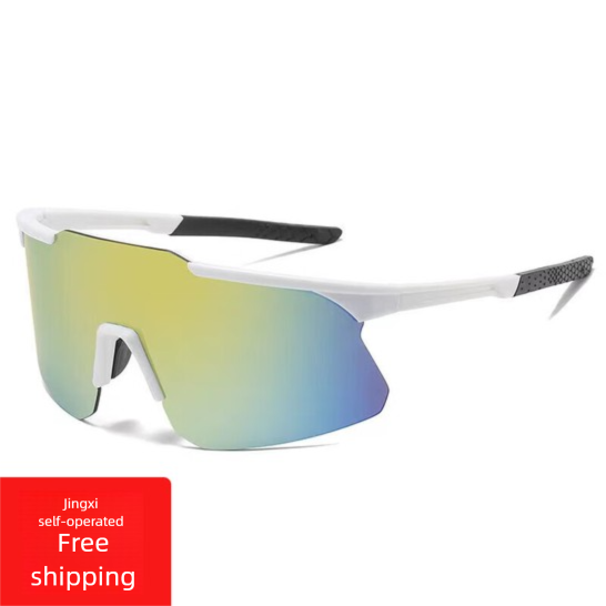 Cycling Windproof Sand Unisex UV Protection Sunglasses Climbing Skiing Mountaineering Goggles Black Frame White Mercury_voghion.com