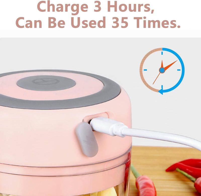 Choiceness USB Mini Chopper - elektryczna kostkarka do czosnku i cebuli 250 ml_voghion.com