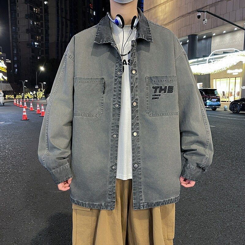 2025 Nuova Primavera E Autunno Denim Uomo Trendy Marchio Giovani Americano Vecchio Lavoro Vestiti Giacca Uomo_voghion.com