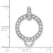 Amore La Vita Sterling Silver Rhodium-plated Polished CZ Open Circle Charm Holder Pendant_voghion.com