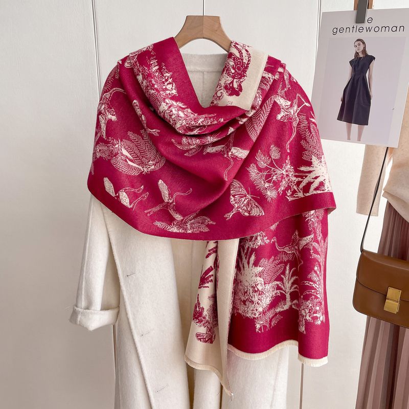 Women's Scarves imitation cashmere shawl, fashionable short temperament, fringed long scarf, foreign trade best-selling warm scarf_voghion.com