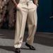 Herrenbekleidung Formelle Knopfleiste Einfarbig Locker Gerade Bequeme Outdoor-Alltagsmodehose_voghion.com