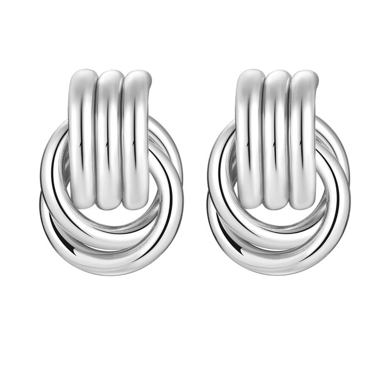 Orecchini pendenti in oro/argento massiccio per donna, con nodo, a forma di cerchio, geometrici, pendenti, alla moda_voghion.com