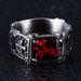 Mode Persönlichkeit Exquisite Rot Zirkon Kreuz Muster Ring Charme Männer \\\\\'s Party Schmuck Zubehör Amulett Geschenk_voghion.com