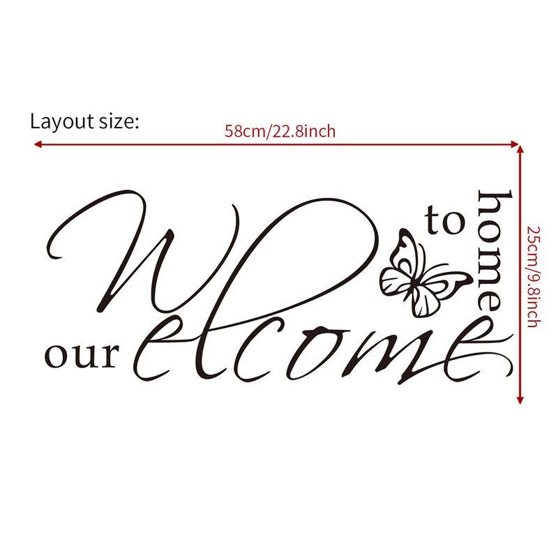 86welcome to our home English letters Living room wall Wall stickers_voghion.com