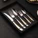 Stainless steel fork, five set, star diamond Western style steak knife, dessert spoon, tableware, four piece set_voghion.com
