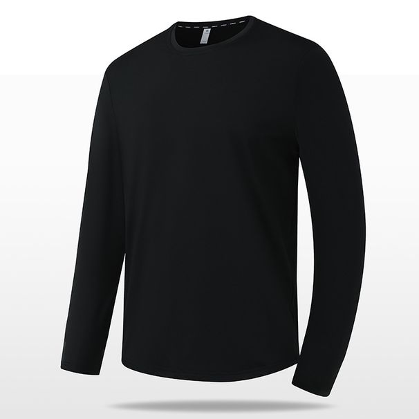 Men's Winter Performance Long Sleeve T-Shirt – High-Stretch & Warm Stand Collar Running & Hiking Top (Black, Dark Gray, Khaki, EU Sizing M-5XL)_voghion.com