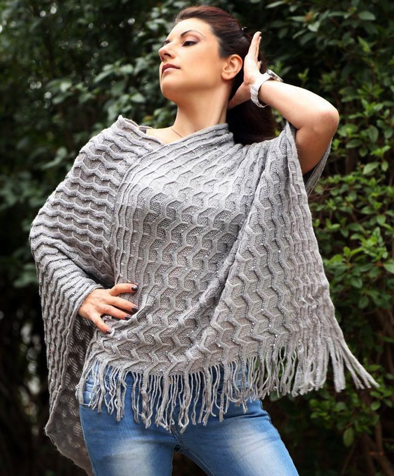 Abito con paillettes a onda, pullover lavorato a maglia con scialle europeo e americano transfrontaliero, prezzo speciale all'ingrosso_voghion.com