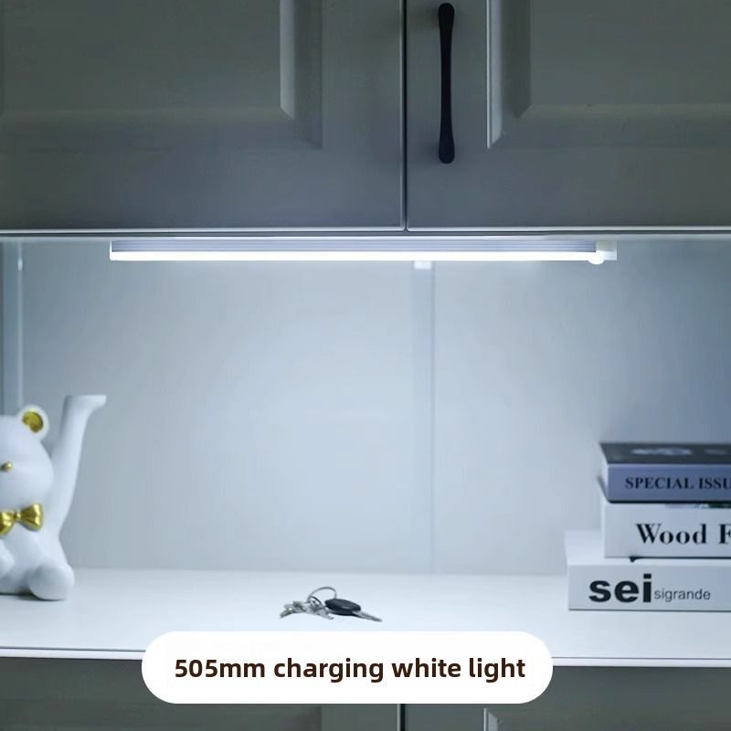 Wiederaufladbarer LED-Bewegungssensor, selbstklebend, kabellos, keine Verkabelung erforderlich, für Schuhschrank, Küche, Weinschrank, Lichtleiste_voghion.com