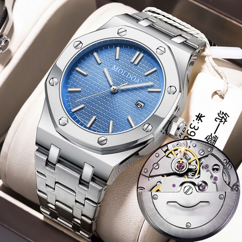 Cross Border Men's Watches For Foreign Trade, Men's Hollow Waterproof Luminous Calendar, Double-sided Butterfly Buckle Live Broadcast_voghion.com