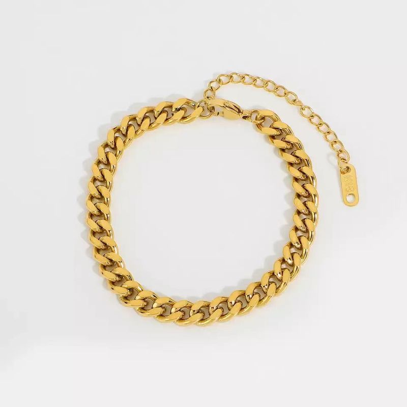 Bracciale cubano galvanizzato sottovuoto in acciaio inossidabile lucidato a doppia faccia_voghion.com