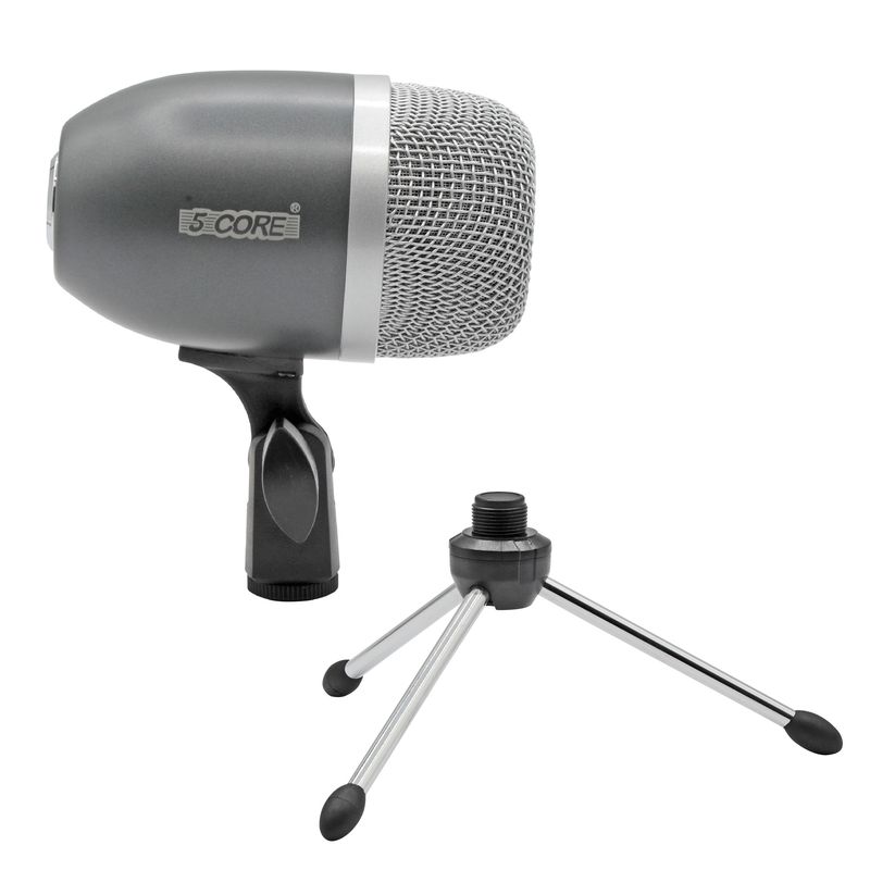 5 Core Drum Mic High Sensitivity Snare Tom Instrument Microphone with Dynamic Moving Coil Uni-Directional Pick Up Pattern Swivel Mount Durable Steel M_voghion.com