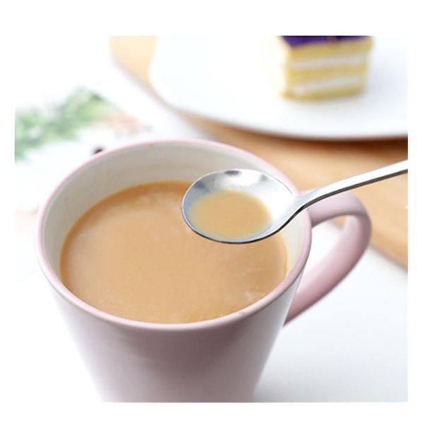 12 pezzi cucchiaini da caffè coreani creativi in acciaio inossidabile con manico lungo, cucchiaini semplici per mescolare, cucchiaini da ghiaccio creativi, cucchiaini rotondi affilati_voghion.com