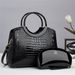 Fashion Crocodile Pattern Large Capacity Handbag New Trendy Mother Women's Cross Shoulder Bag Middle aged Shoulder Bag_voghion.com