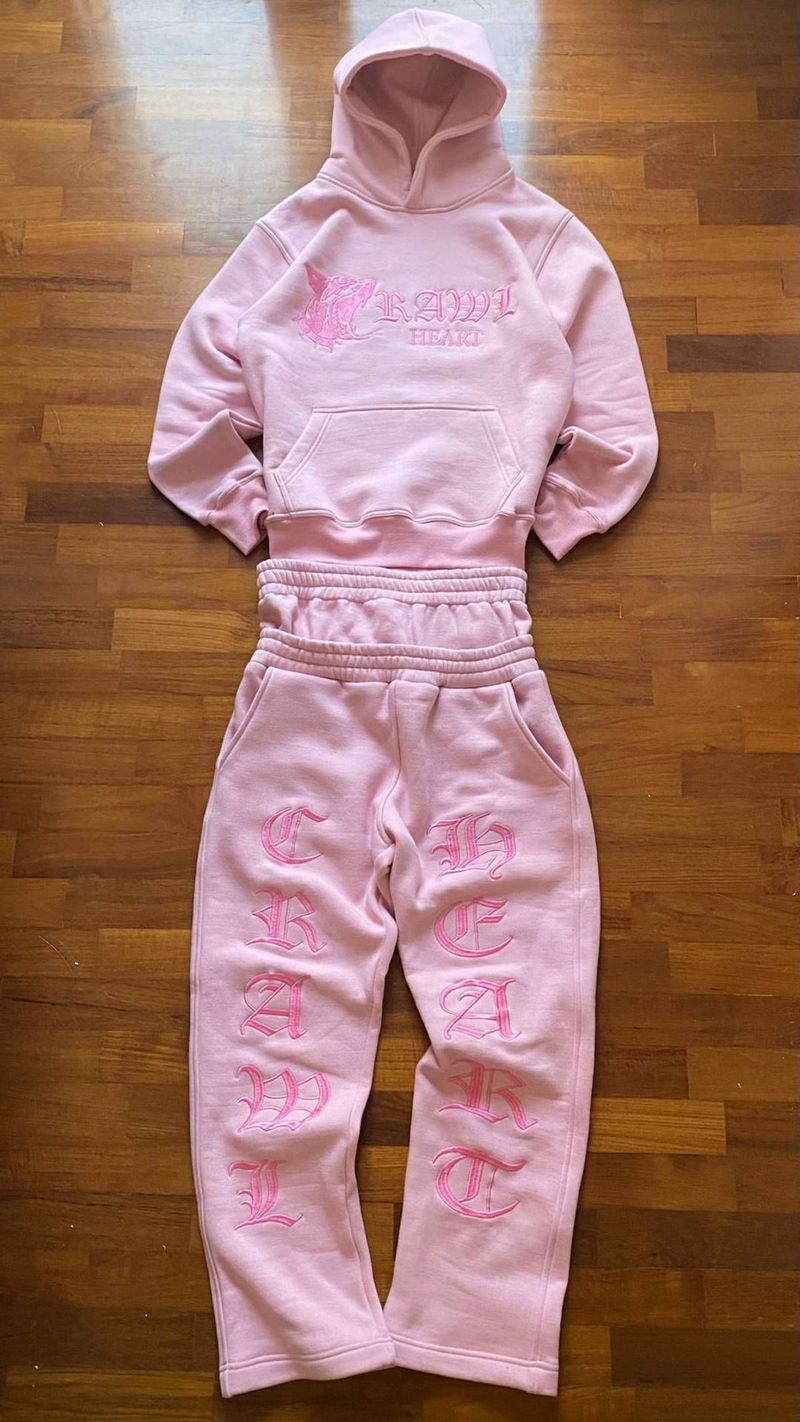 Herrenbekleidung Sport-Sweatshirt mit Kapuze, zweiteiliger Hose und Stickanzug für Männer und Frauen_voghion.com