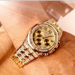2019 Iced Out Uhr Hip Hop Armbanduhr Diamantuhr Gold Sier Herrenuhren Schmuck Geschenke großes Zifferblatt
