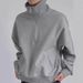 Unisex Heavyweight Half-Zip Sweatshirt – High Street Minimalist Style (Black/Grey, Sizes M-3XL)_voghion.com
