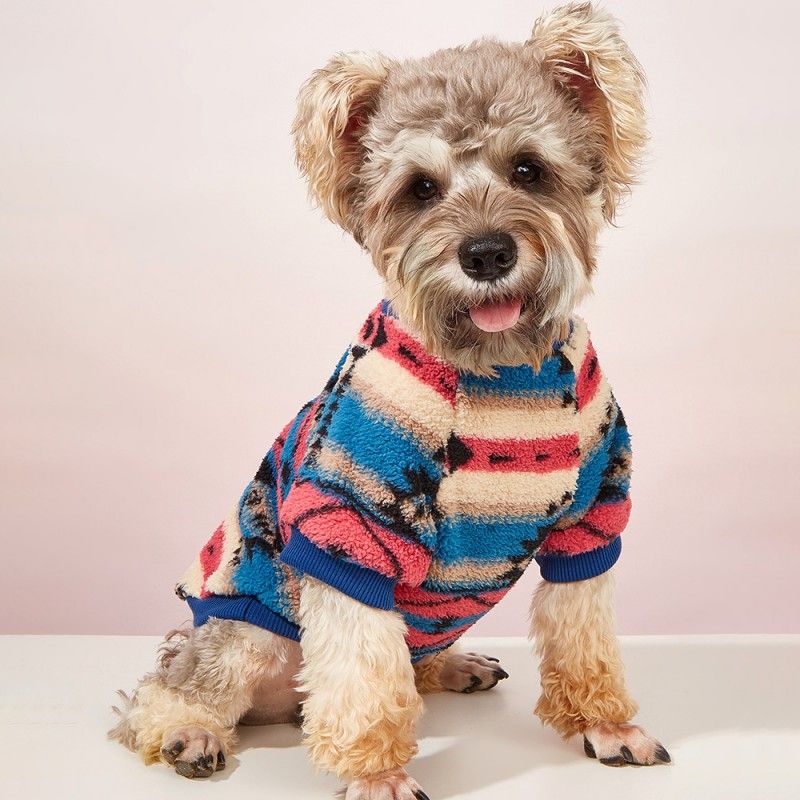 Pet Sweater, Warm Dog Sweater For Cold Weather, Floral Print Dog Apparel (Small & Medium)_voghion.com