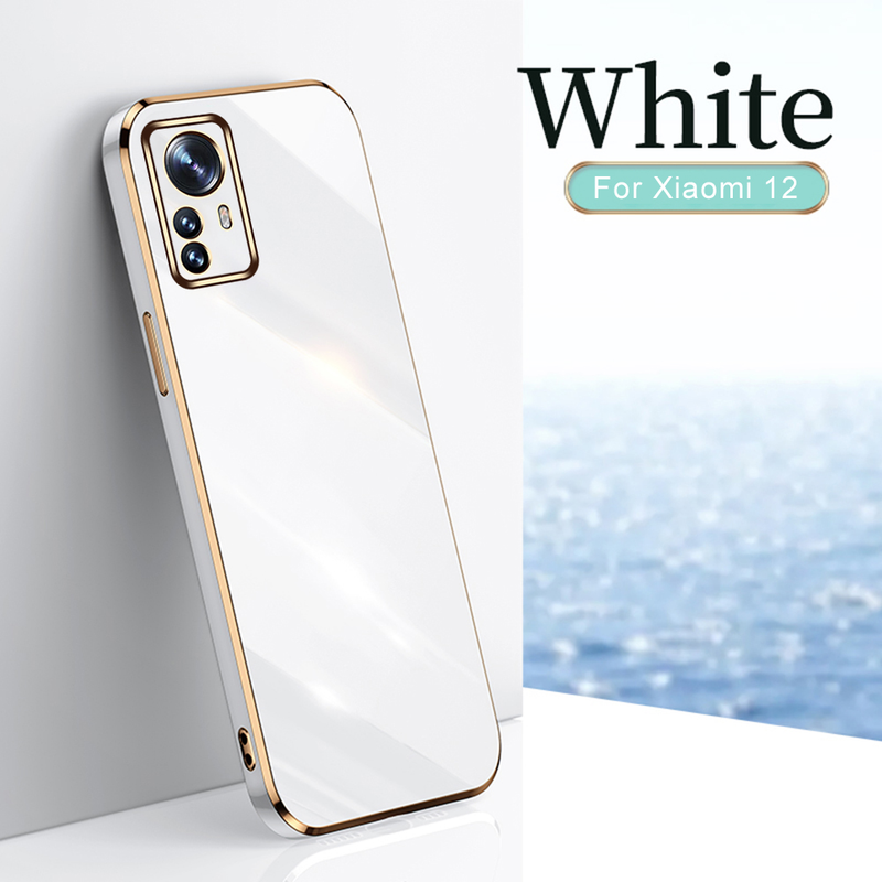 For Xiaomi 12 Pro Case Luxury Square Plating Frame TPU Soft Cover Xiaomi12 Xiomi Xaiomi Xiaomi Mi12 Mi 12 Pro 12X Protec_voghion.com