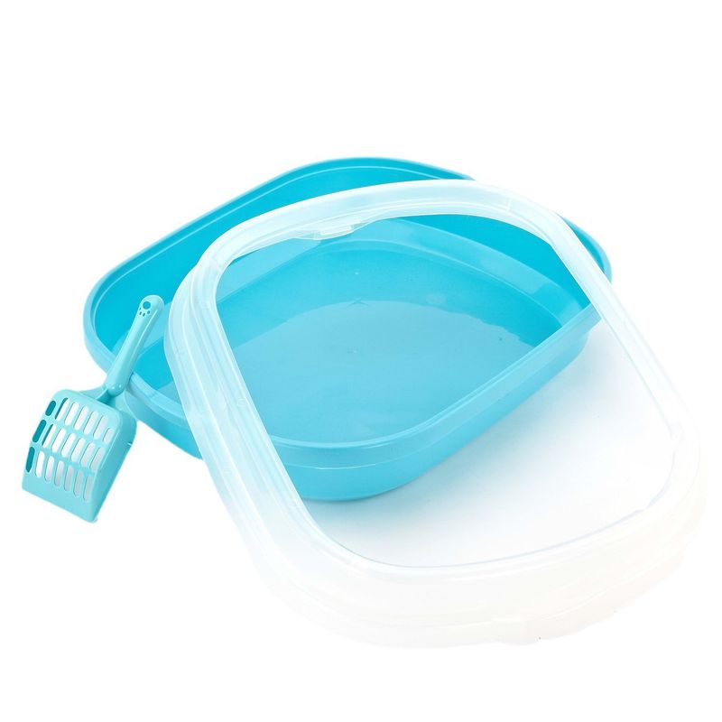 Colorful Bottom Oval Litter Box Cat Toilet With Scoop CF-S Transparent Lid_voghion.com