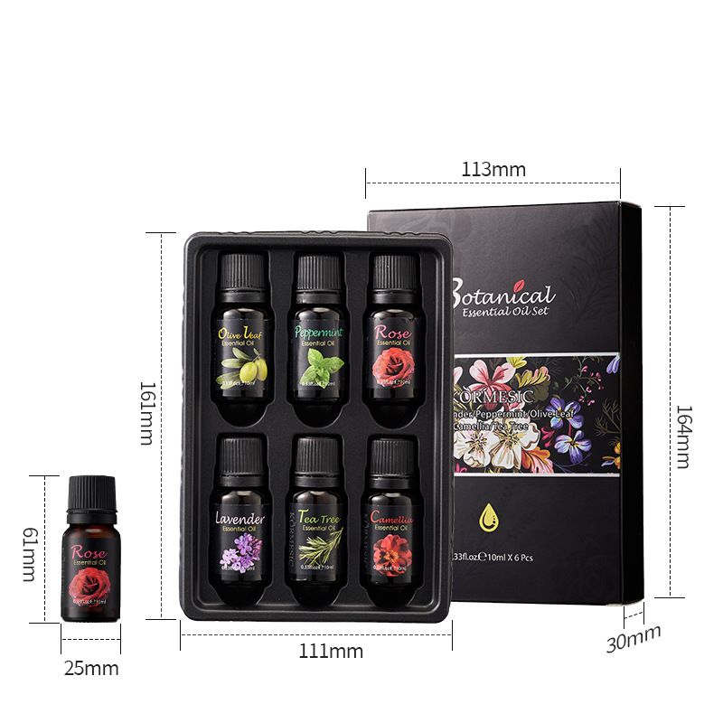 Set di oli essenziali vegetali KORMESIC 10 ml + 10 ml + 10 ml + 10 ml + 10 ml + 10 ml_voghion.com