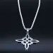 Collier en acier inoxydable avec nœud de sorcière pour homme et femme, chaîne géométrique, couleur argent, bijoux_voghion.com