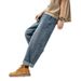 American Style Stonewashed Spring And Autumn New Vintage Three-Dimensional Tailored Slightly Tapered Straight-Leg Jeans_voghion.com