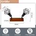 Glitzerlife Deckenstrahler 2 Flammig Schwarz Vintage - Holz Deckenspots E14 MAX.25W Metall Deckenlampe Schwenkbar 350° Deckenleuchte Für Küche Schlafzimmer_voghion.com
