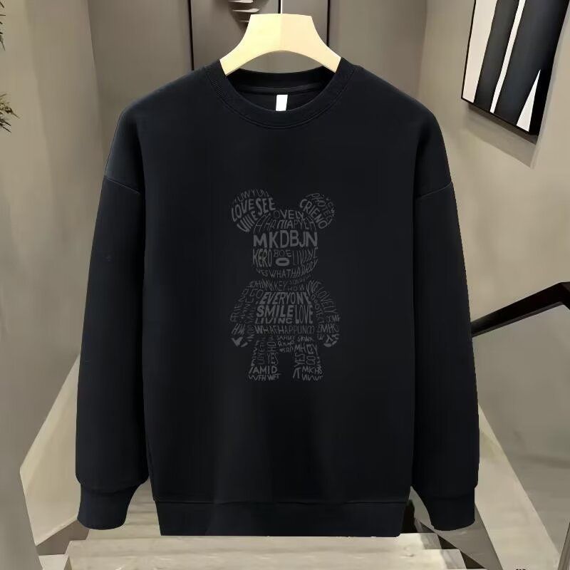 Ανδρικά ρούχα Crewneck Sweat Ανδρικά χαλαρά σχέδια με αίσθηση χαμογελαστό τύπωμα αμερικανικού στυλ ρετρό στυλ Instagram Μοντέρνο τοπ για την άνοιξη και το φθινόπωρο_voghion.com