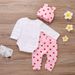 Mother & Kids Cute Giraffe Print Jumpsuit Polka Dot Pants And Hat Set_voghion.com