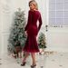 Women's Clothing Long Sleeved Dress Fashion Women's Dress Skirt_voghion.com