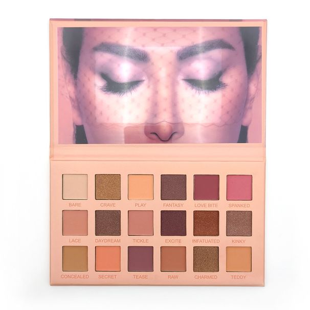 Ins Internet Celebrity Same Style Huda 18 Color Desert Rose Eyeshadow Palette Vācu britu niša Glitter lieli fliteri NUDE_voghion.com