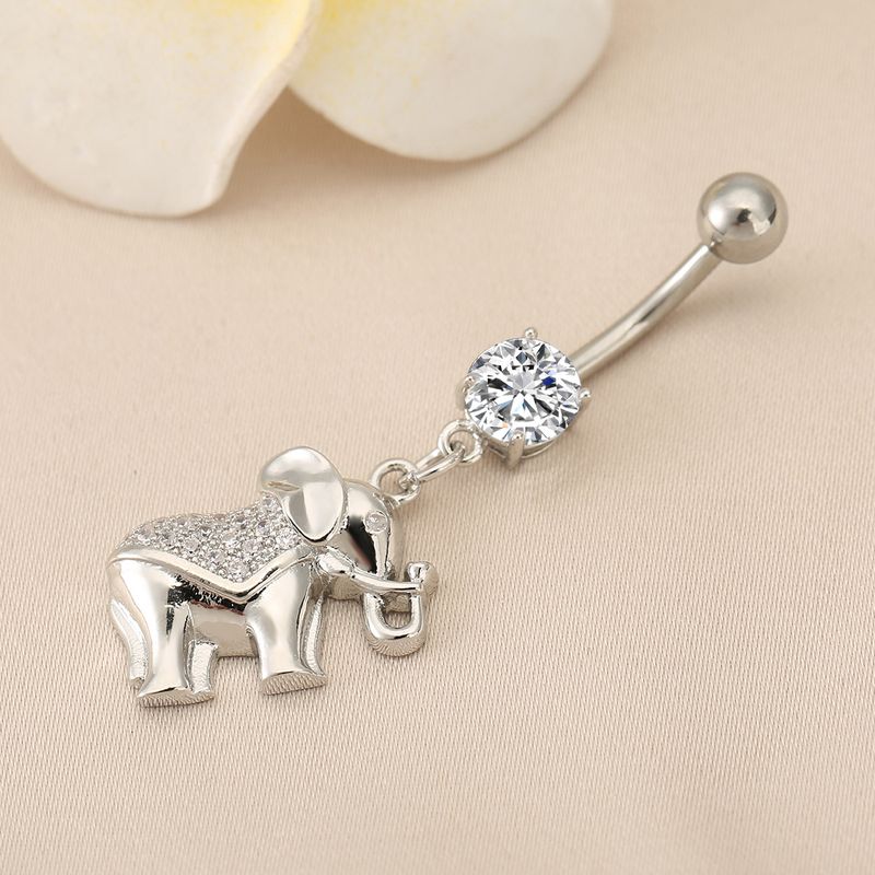 Elefanten-Diamant-Bauchnabelring - Modischer Körperpiercing-Schmuck_voghion.com