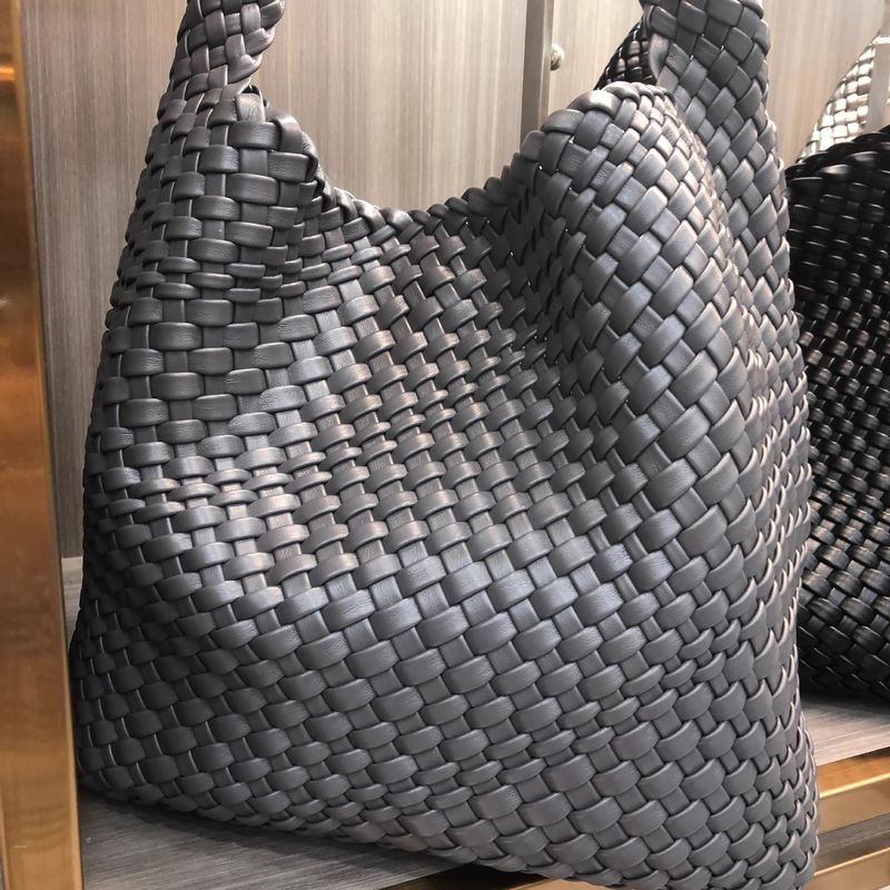 Be&bv Woven Women's Single Shoulder Big Soft Leather Tote Mother Autumn/Winter Lazy Wind Underarm Bag_voghion.com