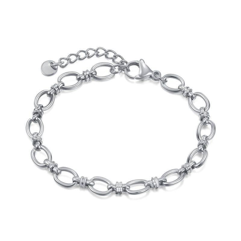Braccialetto alla moda per donna, in acciaio inossidabile, semplice, versatile, con catena semplice, stile pendolare, in acciaio al titanio, per mano._voghion.com