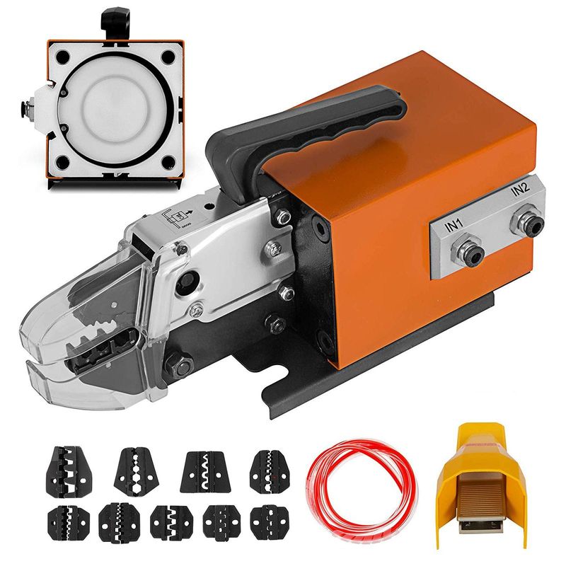 VEVOR Pneumatic Crimping Tool Am-10, Air Powered Wire Terminal Crimping Machine Crimping Up To 16mm2, Pneumatic Crimper Plier Machine With 10 Sets Of Dies For Many Kinds Of Terminals_voghion.com