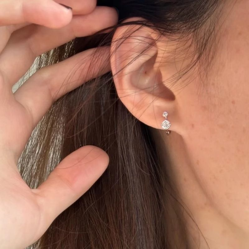 Petites boucles d'oreilles scintillantes en mini zircon, style coréen minimaliste et élégant, bijoux d'oreille raffinés pour piercing._voghion.com