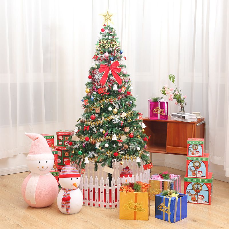 5ft Artificial Christmas Tree With LED Energy-saving Lights, Including 109 Pendant Tree Skirts And Guardrails_voghion.com