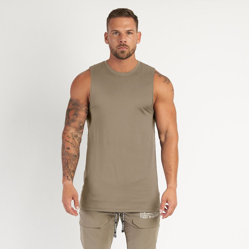Summer fitness vest for men's fitness, breathable, slim fit, sports trend, sleeveless camisole_voghion.com