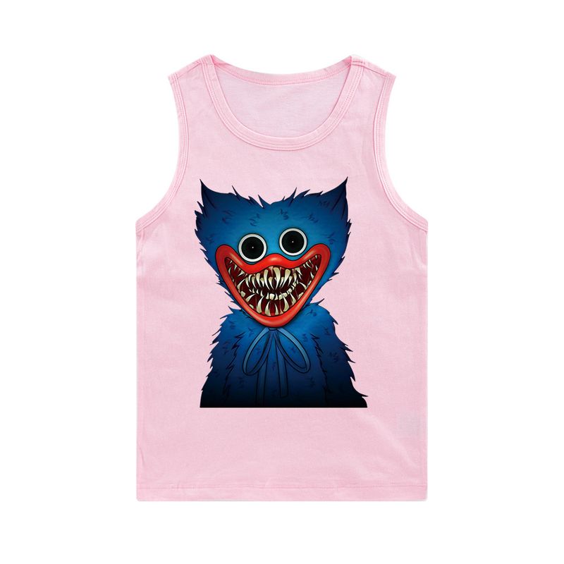 Printed large boys and girls sleeveless vest E132_voghion.com