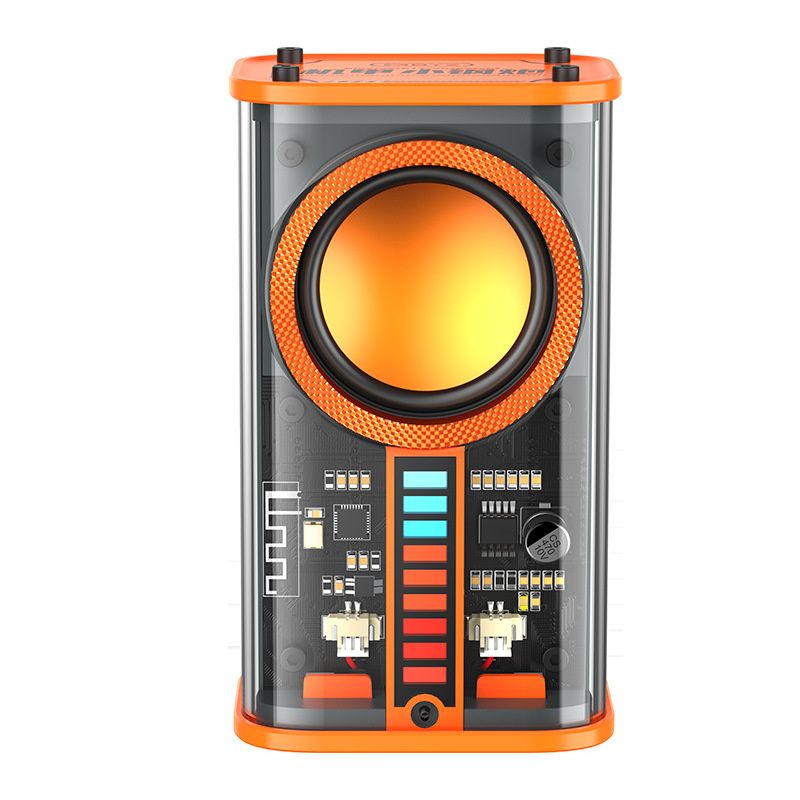 K New Arrival Transparent Mecha Small Steel Gun Wireless Bluetooth Speaker Supporting HD Hands free Call_voghion.com