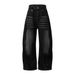 Herrenbekleidung Washed Distressed Patchwork Jeans Herren Niche High Street Scimitar Pants Loose Trousers_voghion.com