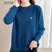 【 Cashmere Family】 Maglione corto in lana con cappuccio e scollo rotondo per donne di mezza età, mamma, interno lavorato a maglia larga_voghion.com