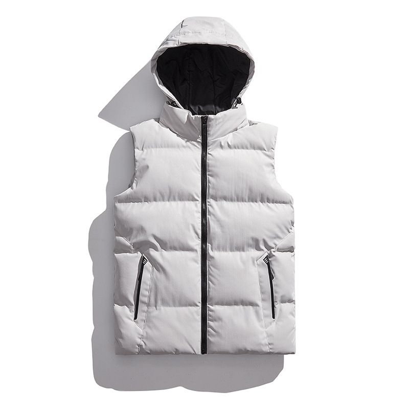  Herbst und Winter neue Herren abnehmbare warme Baumwollweste mit Kapuze trendige All-Match-Baumwolljacke Gruppenkaufanpassung_voghion.com