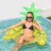 Inflatable Pineapple Floating Lounger - Foldable Backrest, Thickened Design For Adults, Pool & Beach Water Chair_voghion.com