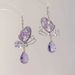 Orecchini a farfalla in zircone viola, stile esclusivo, regalo per la festa degli appuntamenti Qixi, design di nicchia per la fidanzata_voghion.com