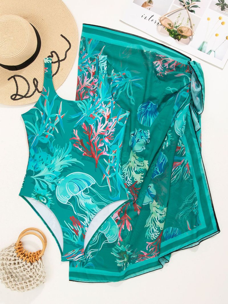 Maillot de bain trois pièces imprimé pour femme, nouveau maillot de bain sexy dos nu triangle à lacets_voghion.com