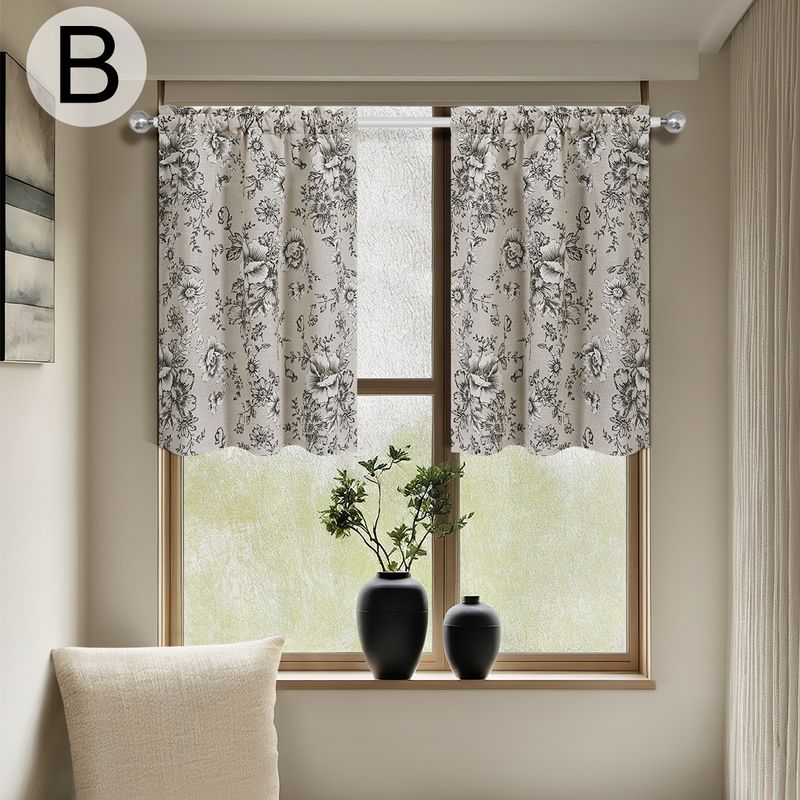 Cortinas com estampa, com haste, cortinas curtas, cortinas blackout, cortinas divisórias de proteção solar para cozinha_voghion.com